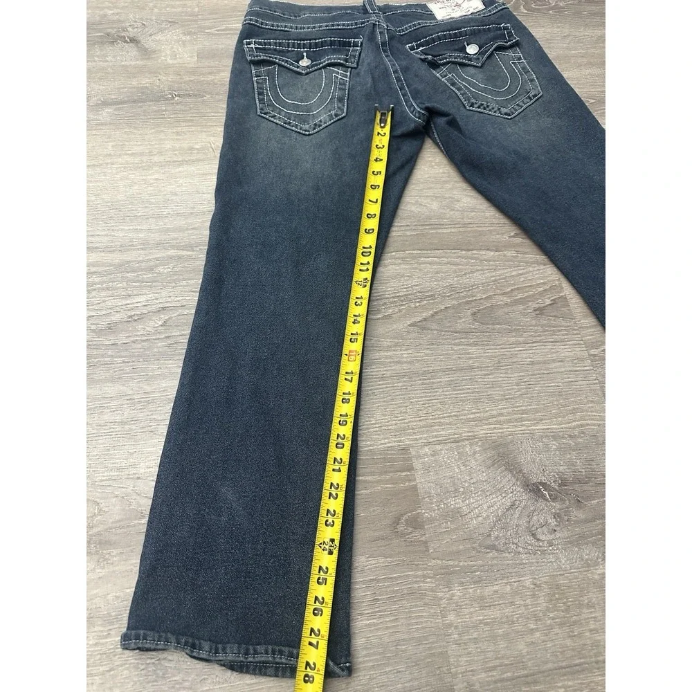 True Religion Ricky Flap Mens 34x28 Jeans Thick Stitches Jeans Relaxed Straight